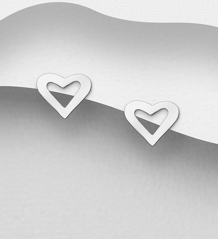 Wholesale 925 Sterling Silver Heart Push-Back Earrings - SKU #706-27712