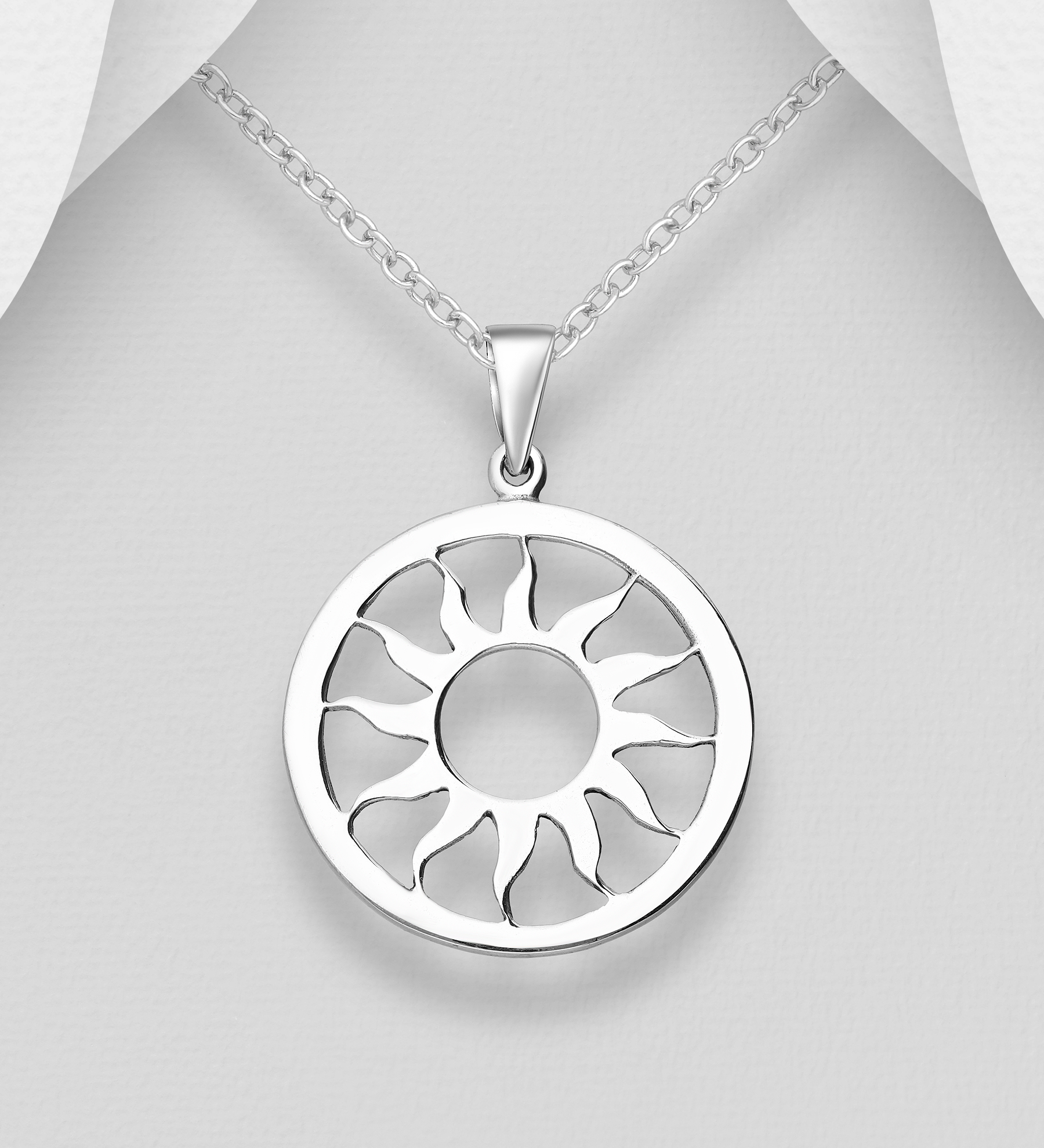 Wholesale 925 Sterling Silver Sun Pendant - SKU #706-27822