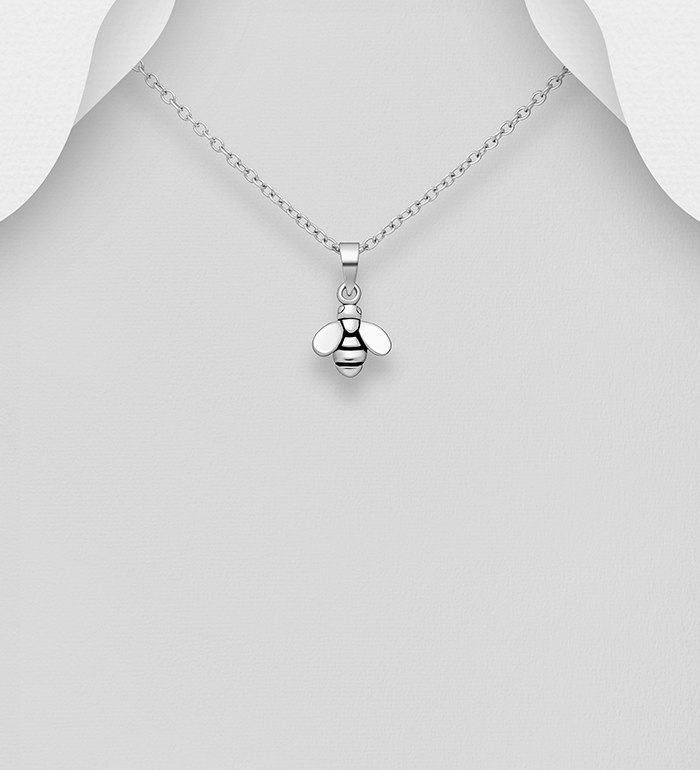 Wholesale 925 Sterling Silver Oxidized Bee Pendant - SKU #706-27824
