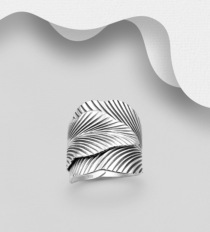 Wholesale 925 Sterling Silver Wrap Leaf Ring - SKU #706-27836