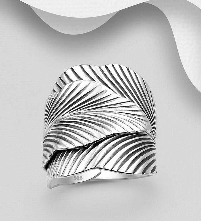 Wholesale 925 Sterling Silver Wrap Leaf Ring - SKU #706-27836