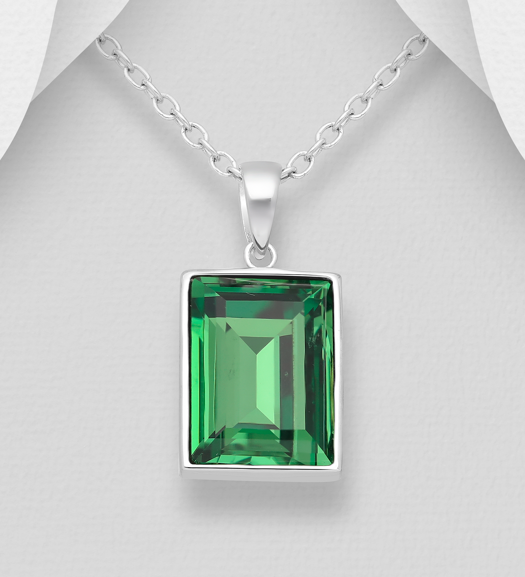 Sparkle by 7K - Wholesale 925 Sterling Silver Pendant Decorated with Fine Austrian Crystal - SKU #1583-375