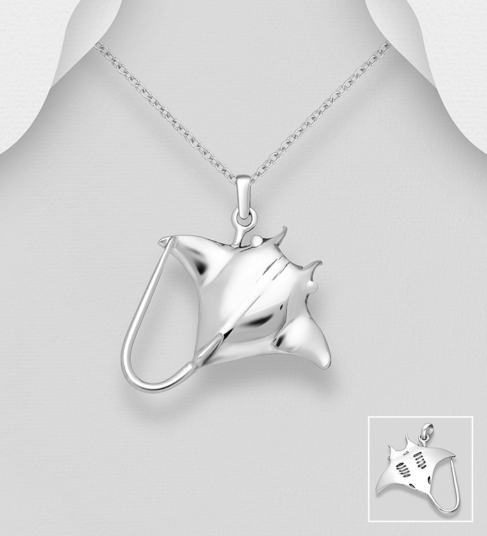 Wholesale 925 Sterling Silver Stingray Pendant - SKU #706-28113