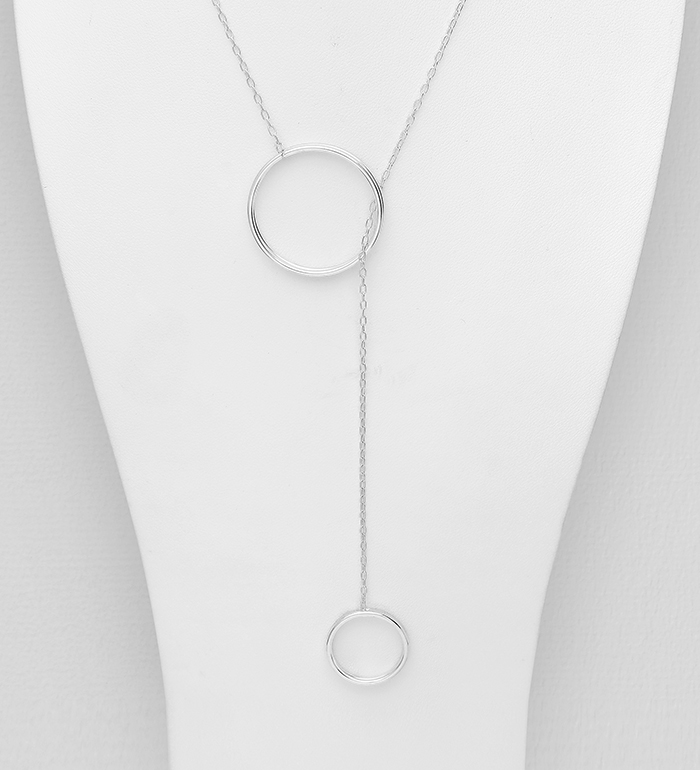 Wholesale 925 Sterling Silver Circle Long Necklace - SKU #706-28229