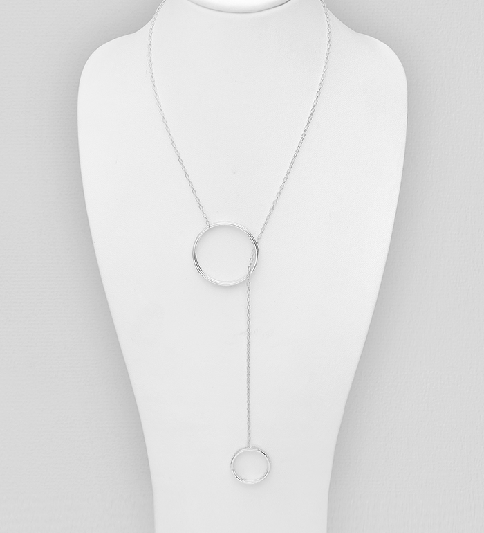 Wholesale 925 Sterling Silver Circle Long Necklace - SKU #706-28229