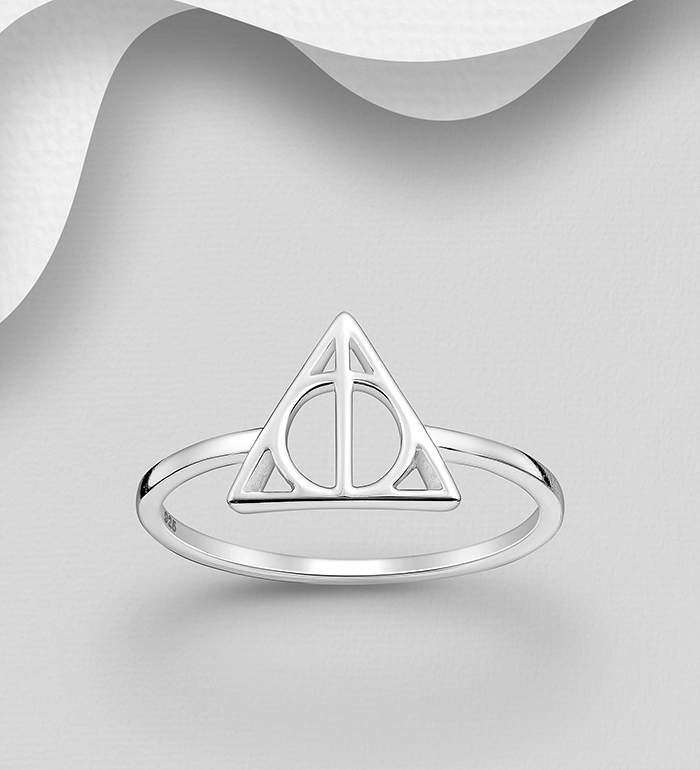 Wholesale 925 Sterling Silver Deathly Hallows Symbol Ring - SKU #1063-2247