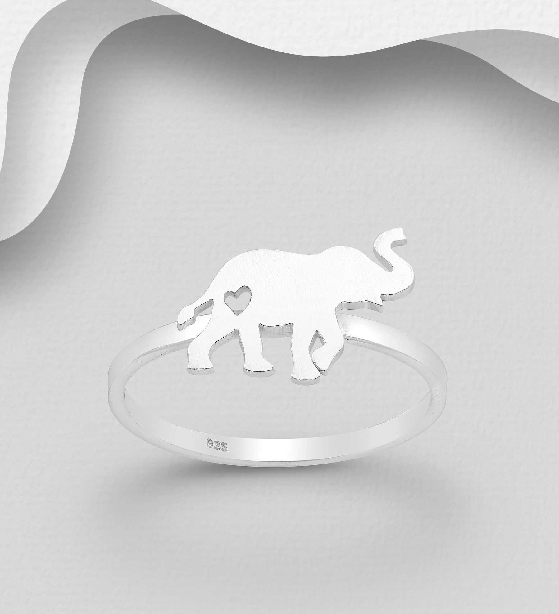 Wholesale 925 Sterling Silver Elephant Ring - SKU #1063-2284