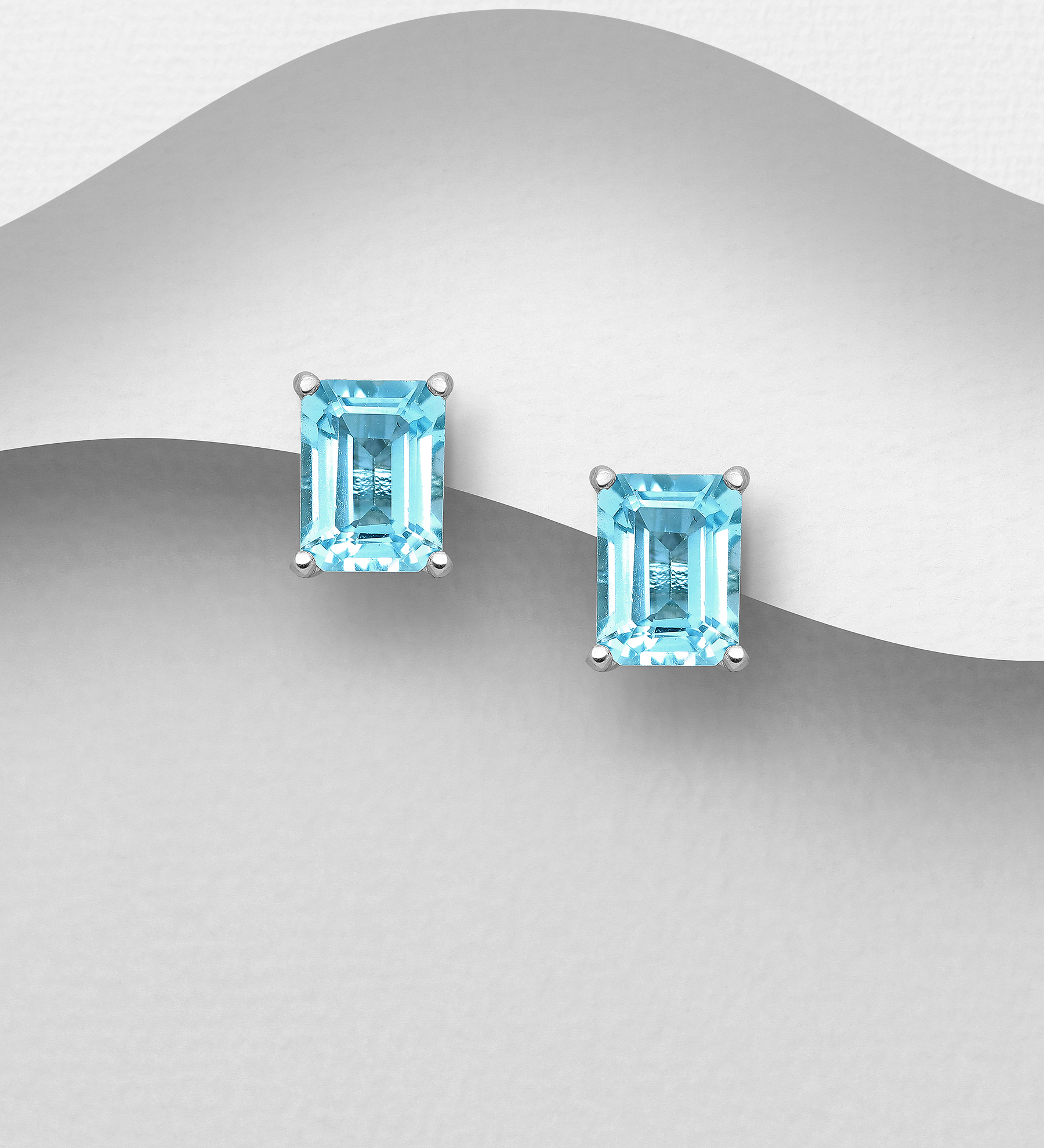 La Preciada - Wholesale 925 Sterling Silver Push-Back Earrings, Decorated with Various Gemstones - SKU #1181-3244