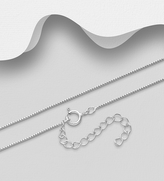 Wholesale 925 Sterling Silver Chain Box (Venetian), 0.8 mm Wide, Made In Thailand. - SKU #706-28817