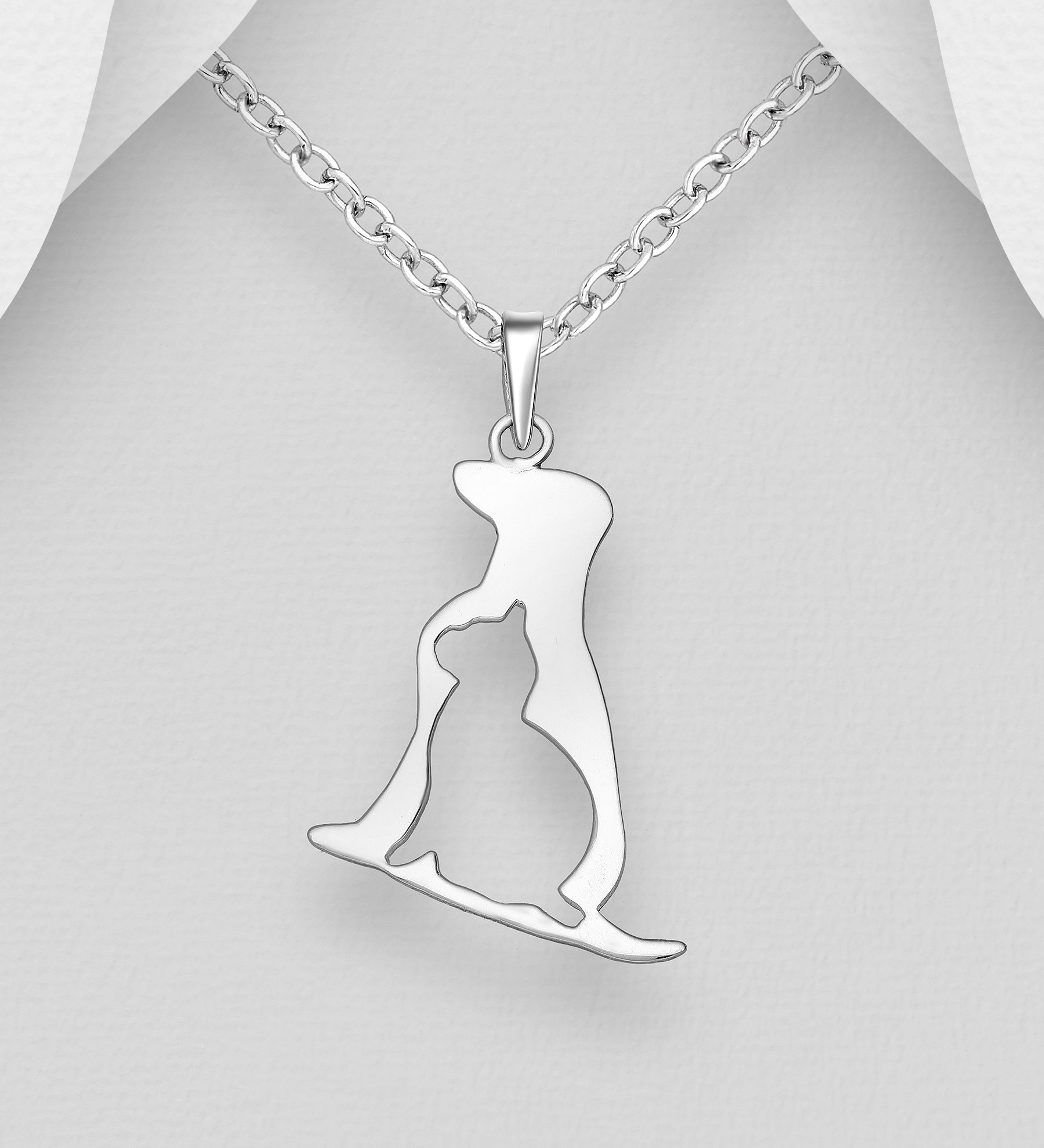 Wholesale 925 Sterling Silver Cat and Dog Pendant - SKU #706-29135