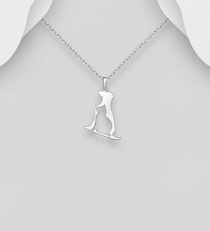 Wholesale 925 Sterling Silver Cat and Dog Pendant - SKU #706-29135