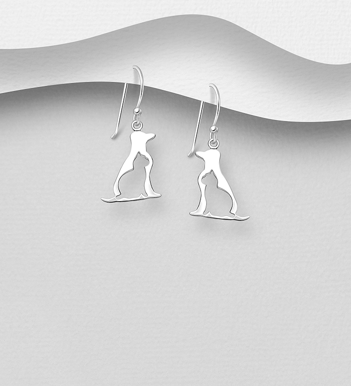 Wholesale 925 Sterling Silver Cat and Dog Earrings - SKU #706-29150