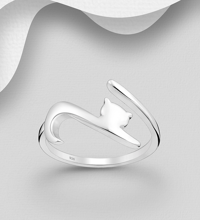 Wholesale 925 Sterling Silver Adjustable Cat Ring - SKU #706-29160