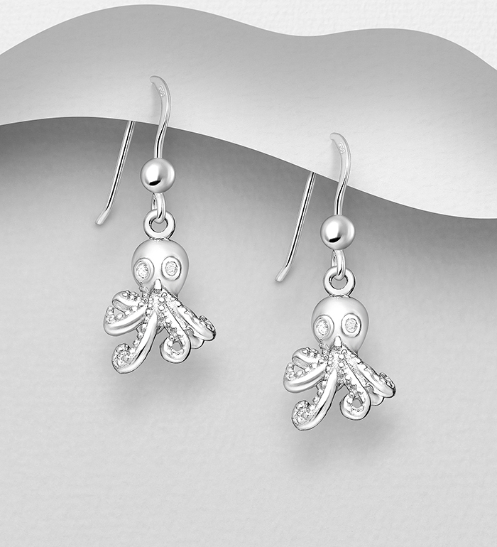 Wholesale 925 Sterling Silver Octopus Earrings - SKU #706-29174