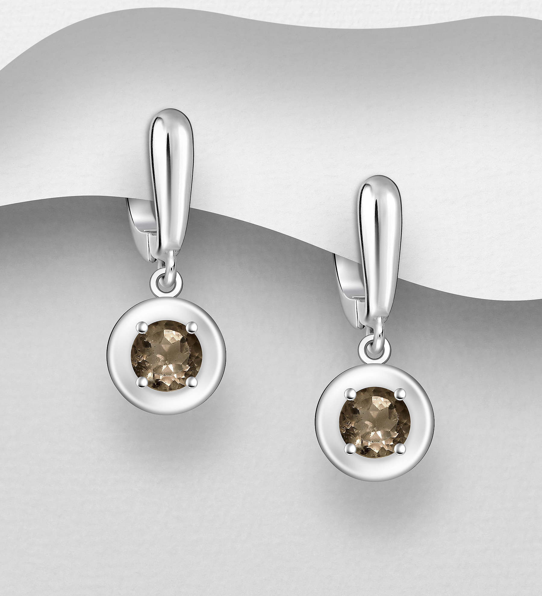 La Preciada - Wholesale 925 Sterling Silver Omega Lock Earrings, Decorated with Various Gemstones - SKU #1181-3360