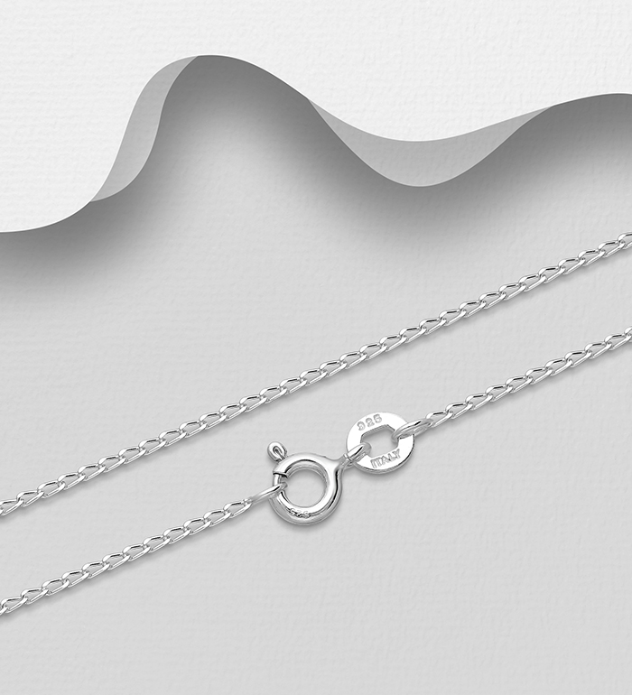 Italian Delight - Wholesale 925 Sterling Silver Curb Chain, 1 mm Wide, Made in Italy. - SKU #706-29297
