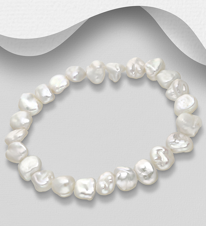 Wholesale Stretch Bracelet Beaded With Fresh Water Pearls - SKU #1063-2415