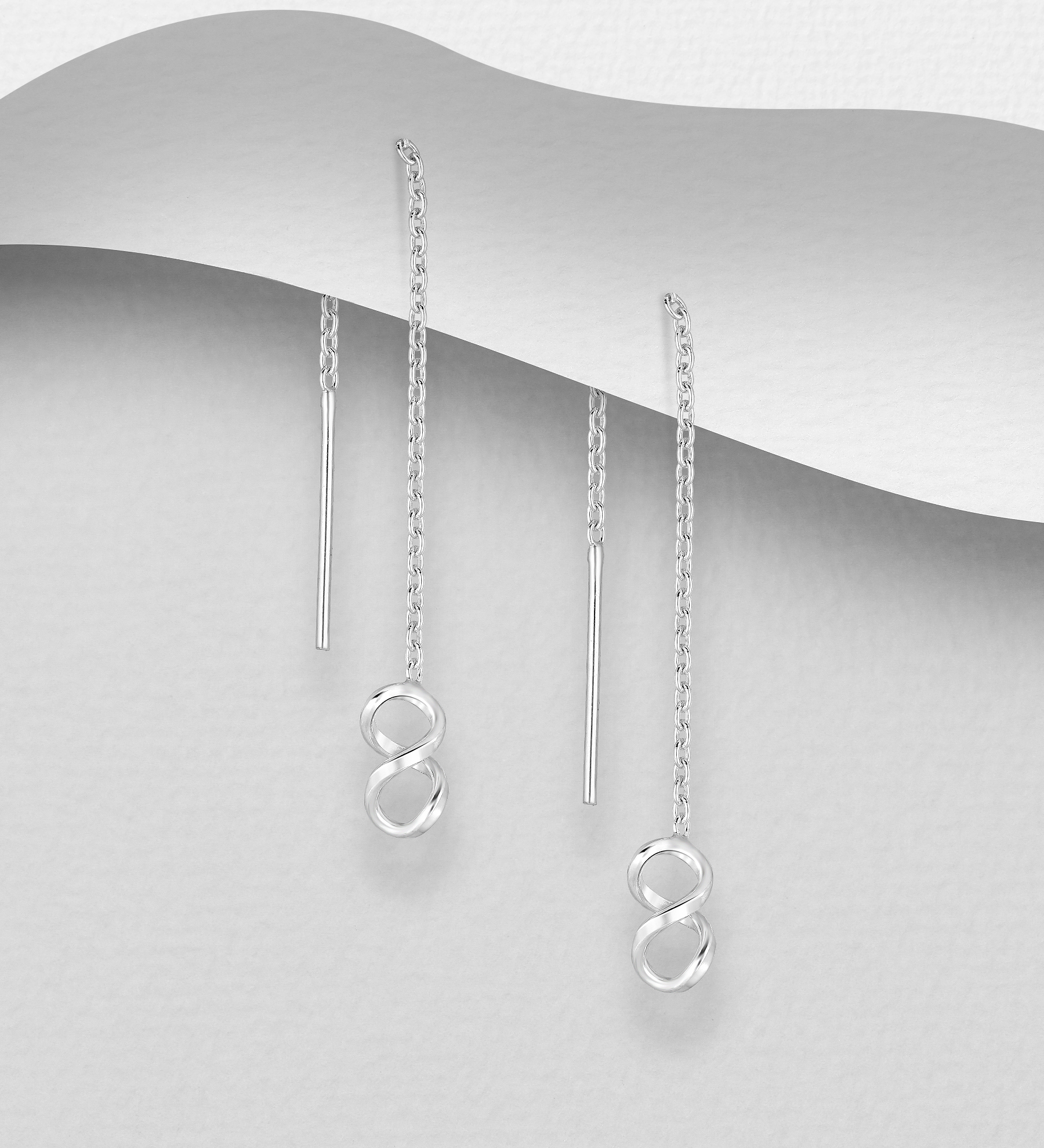 Wholesale 925 Sterling Silver Infinity Threader Earrings - SKU #706-29471