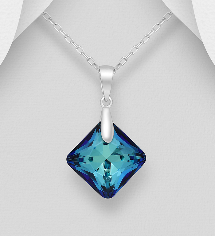 Sparkle by 7K - Wholesale 925 Sterling Silver Pendant Decorated with Fine Austrian Crystal - SKU #1583-412