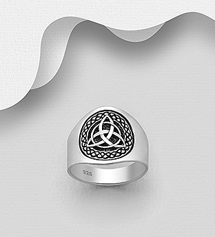 Wholesale 925 Sterling Silver Oxidized Celtic Ring - SKU #767-1130