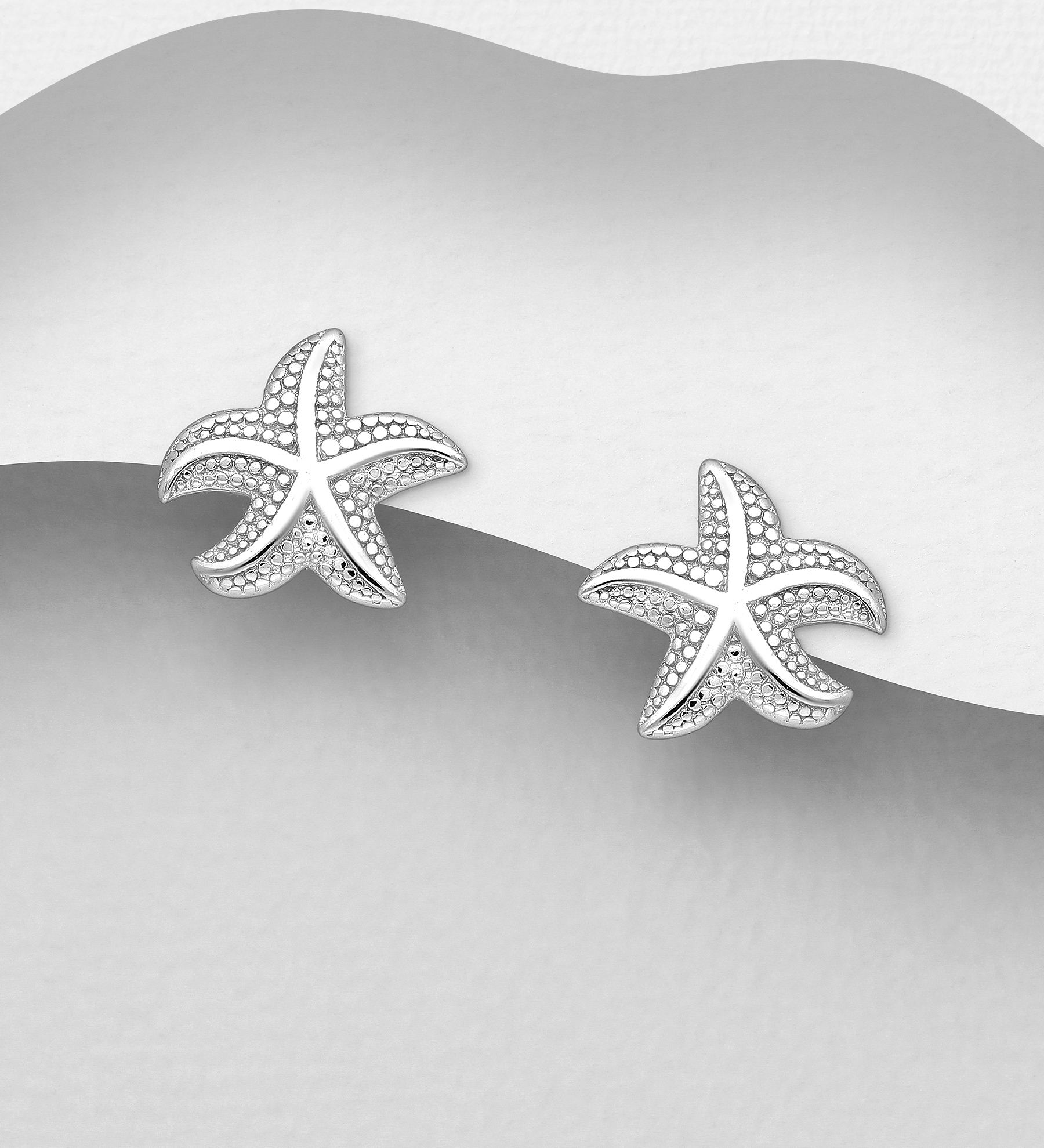 Wholesale 925 Sterling Silver Starfish Push-Back Earrings - SKU #706-30065