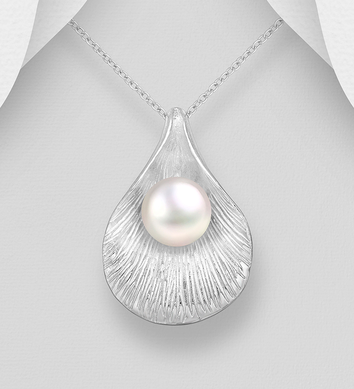 Wholesale 925 Sterling Silver Pendant Decorated With Fresh Water Pearl - SKU #382-5331