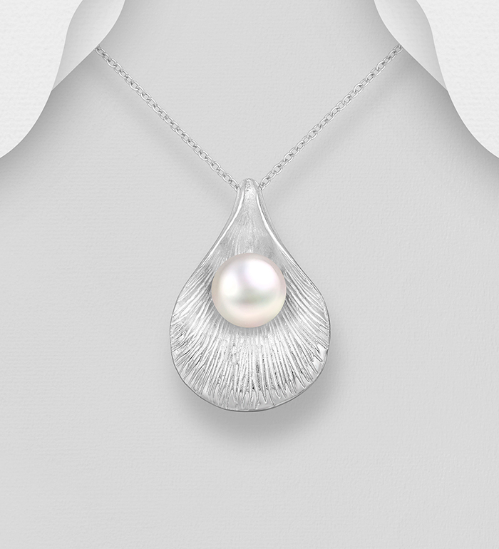 Wholesale 925 Sterling Silver Pendant Decorated With Fresh Water Pearl - SKU #382-5331