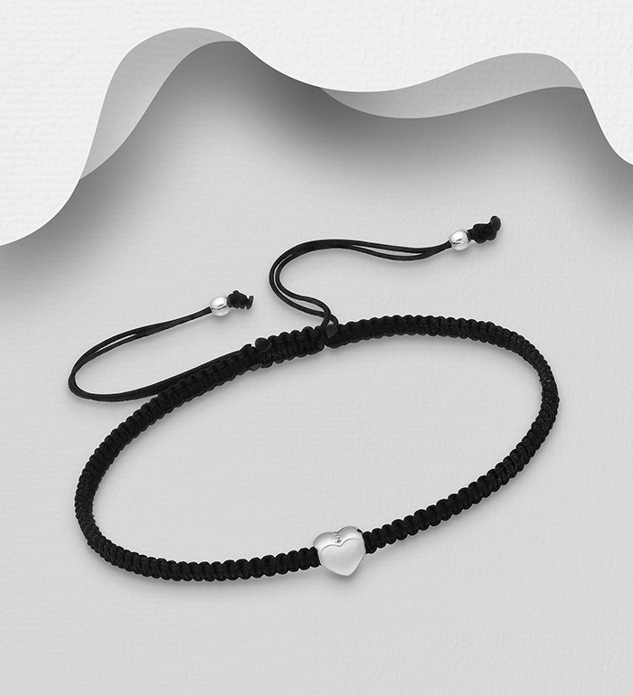 Wholesale 925 Sterling Silver Heart Adjustable Thread Bracelet - SKU #706-30141