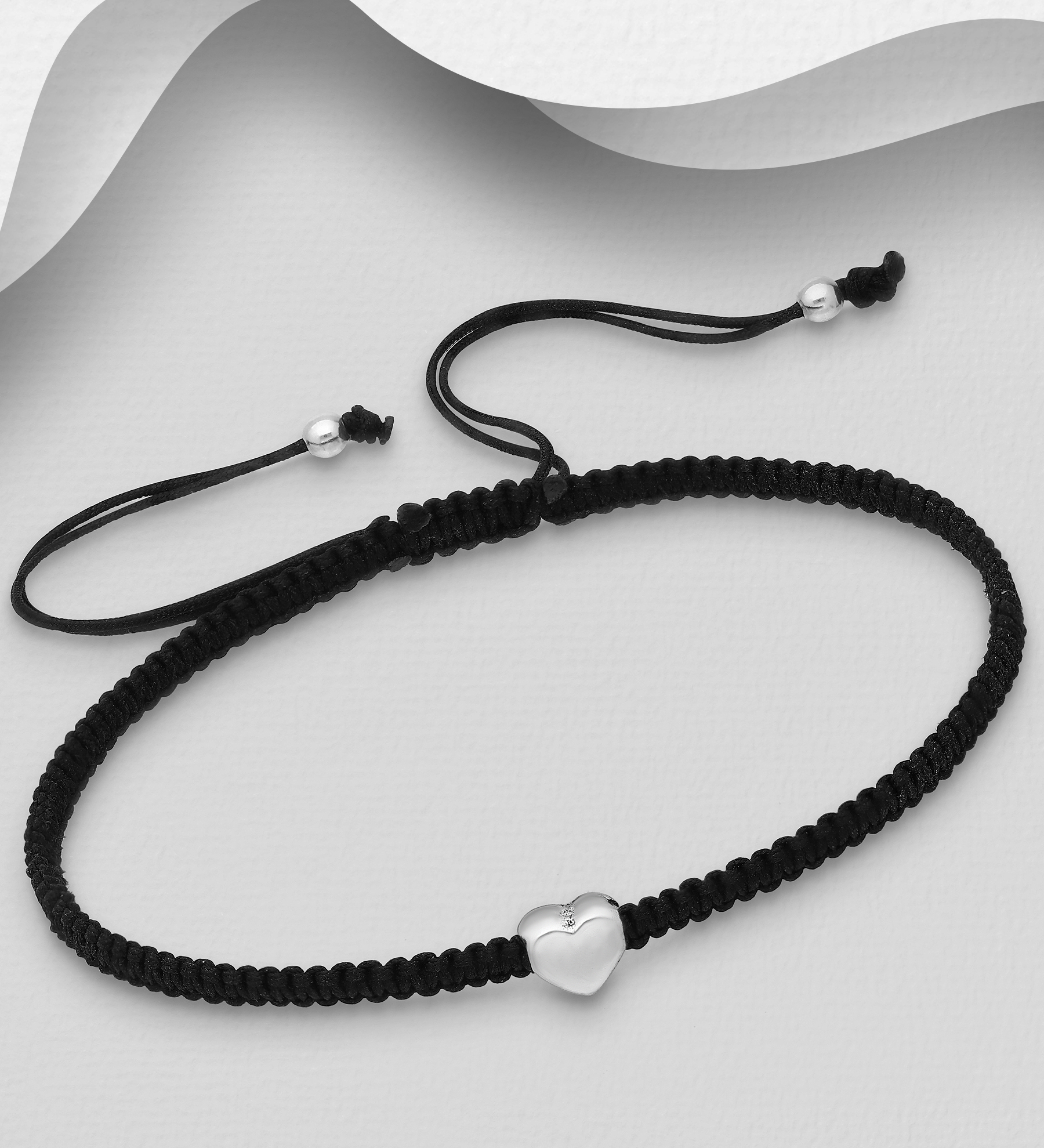 Wholesale 925 Sterling Silver Heart Adjustable Thread Bracelet - SKU #706-30141