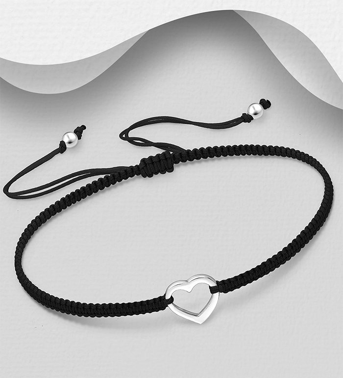 Wholesale 925 Sterling Silver Heart Adjustable Thread Bracelet - SKU #706-30389