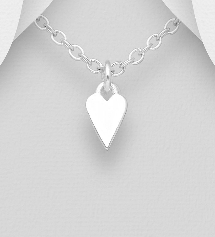 Wholesale 925 Sterling Silver Engravable Heart Pendant - SKU #1063-2651