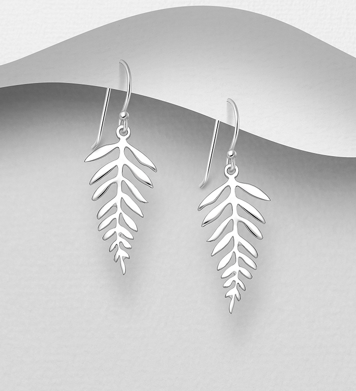 Wholesale 925 Sterling Silver Leaf Hook Earrings - SKU #706-30446