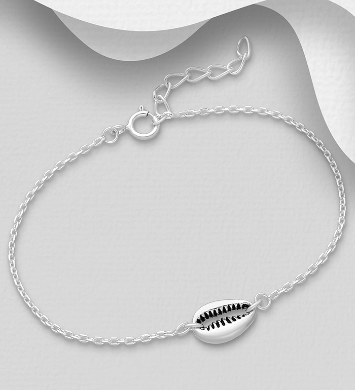 Wholesale 925 Sterling Silver Oxizdied Shell Bracelet - SKU #706-30491