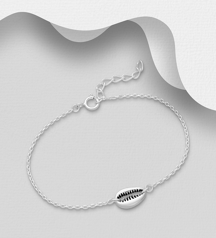 Wholesale 925 Sterling Silver Oxizdied Shell Bracelet - SKU #706-30491