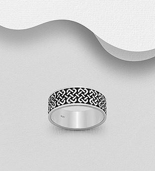 Wholesale 925 Sterling Silver Oxidized Celtic Ring - SKU #767-1159