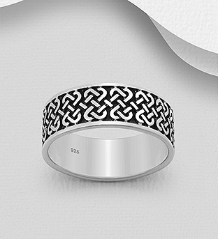 Wholesale 925 Sterling Silver Oxidized Celtic Ring - SKU #767-1159