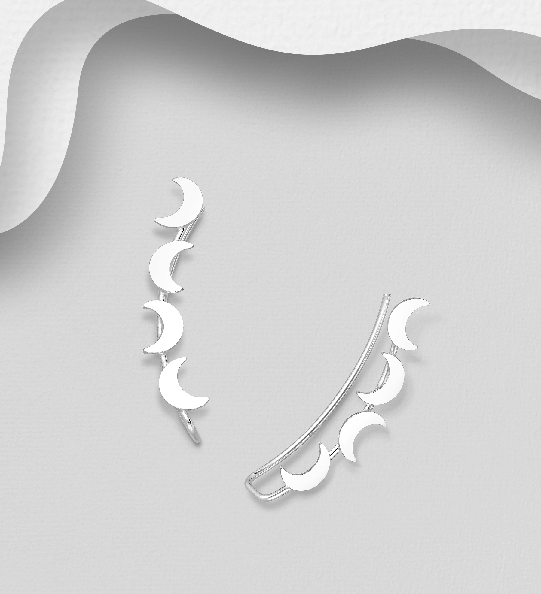 Wholesale 925 Sterling Silver Moon Ear Pins - SKU #706-30720