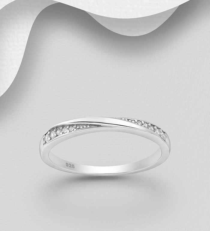 Wholesale 925 Sterling Silver Ring Decorated with CZ Simulated Diamonds - SKU #701-23992