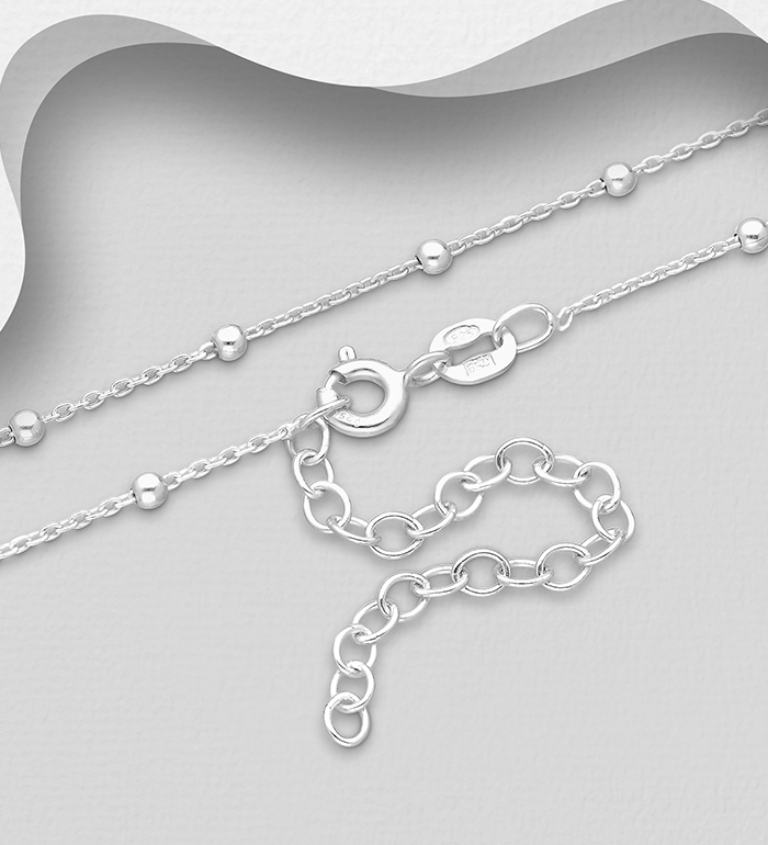 Italian Delight - Wholesale 925 Sterling Silver 1 mm Chain, 2 mm Ball Width, Made in Italy. - SKU #706-31082