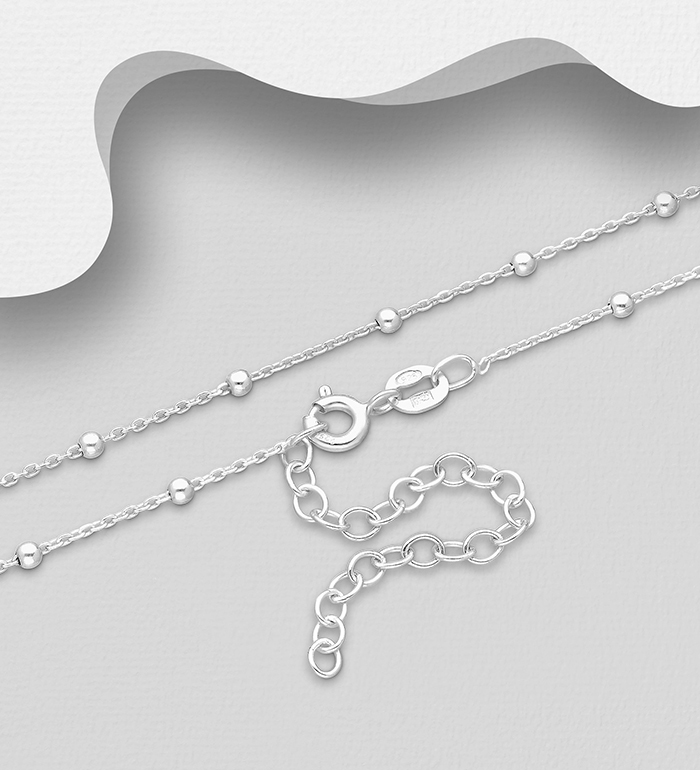 Italian Delight - Wholesale 925 Sterling Silver 1 mm Chain, 2 mm Ball Width, Made in Italy. - SKU #706-31082