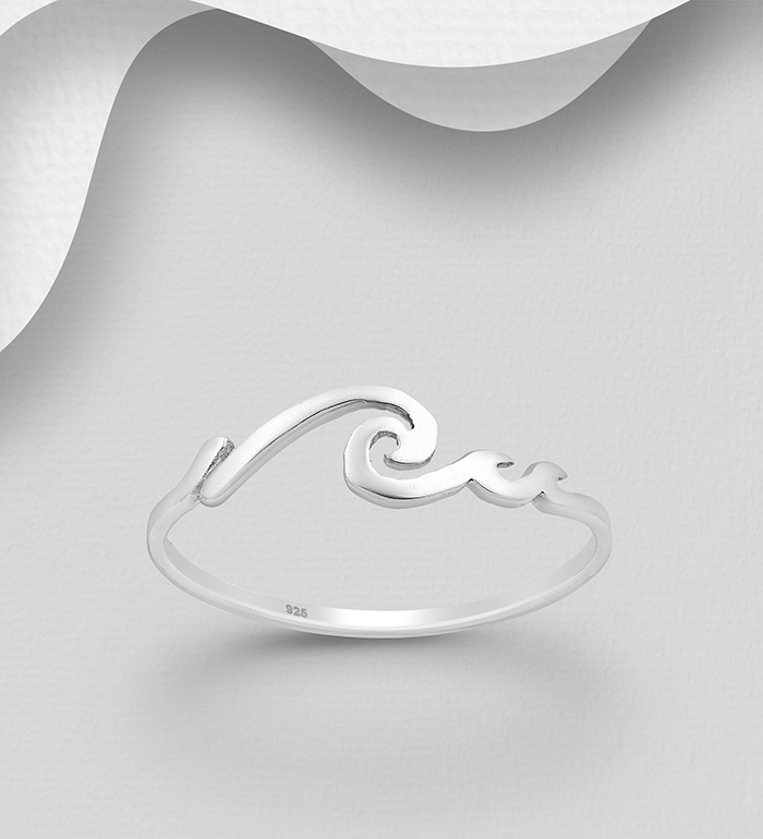 Wholesale 925 Sterling Silver Wave Ring - SKU #706-31262