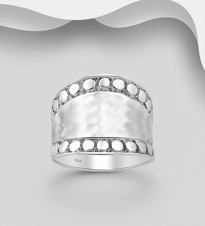 Wholesale 925 Sterling Silver Hammered Ring - SKU #706-31275