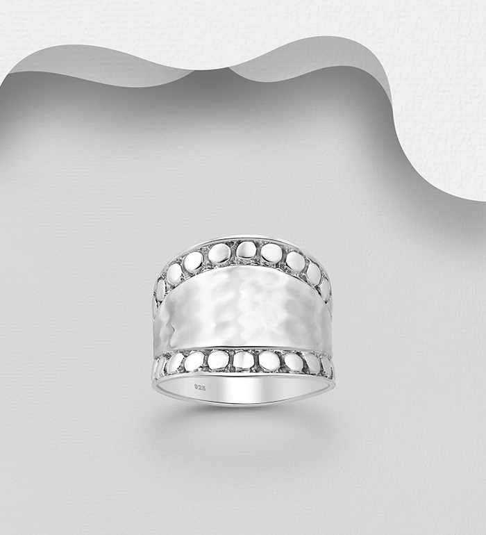 Wholesale 925 Sterling Silver Hammered Ring - SKU #706-31275