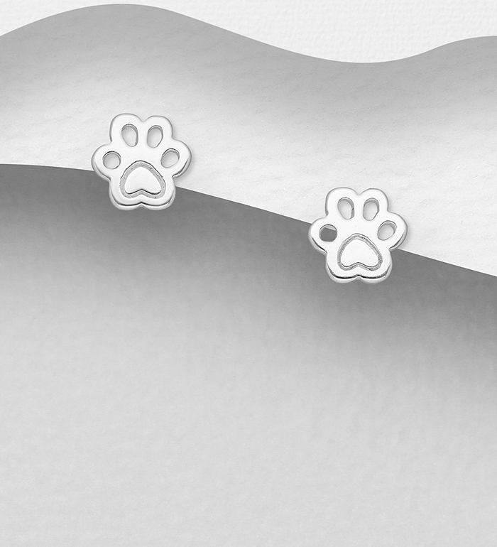 Wholesale 925 Sterling Silver Paw Claw Push-Back Earrings - SKU #1063-2735