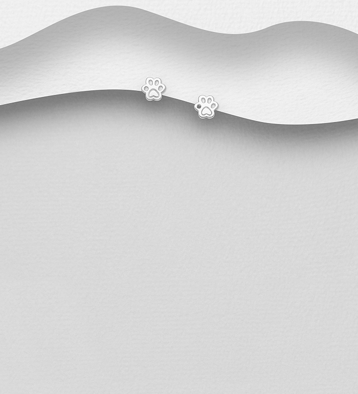 Wholesale 925 Sterling Silver Paw Claw Push-Back Earrings - SKU #1063-2735