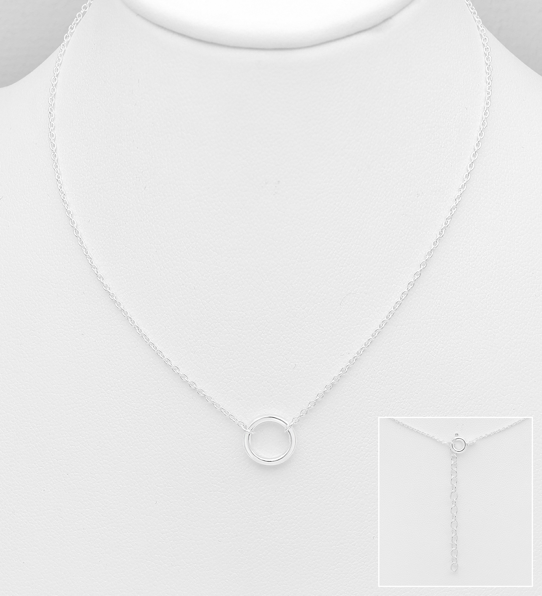 Wholesale 925 Sterling Silver Circle Necklace - SKU #1063-2744