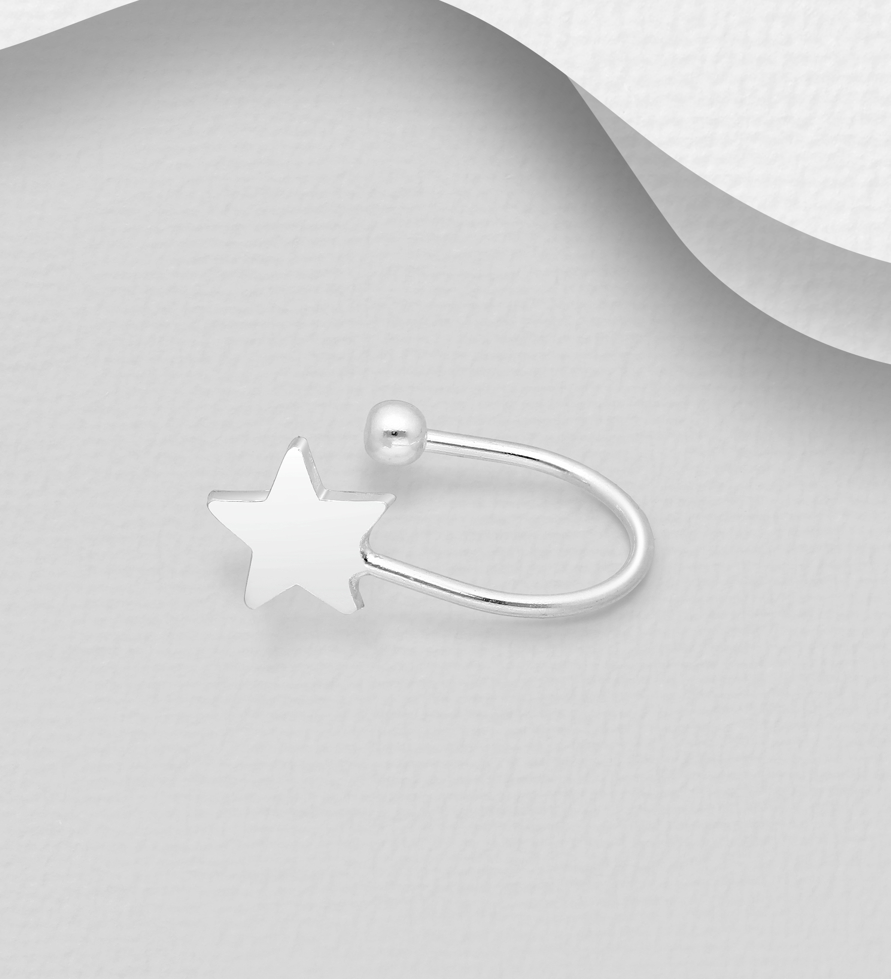 Wholesale 925 Sterling Silver Star Ear Cuff - SKU #706-31365