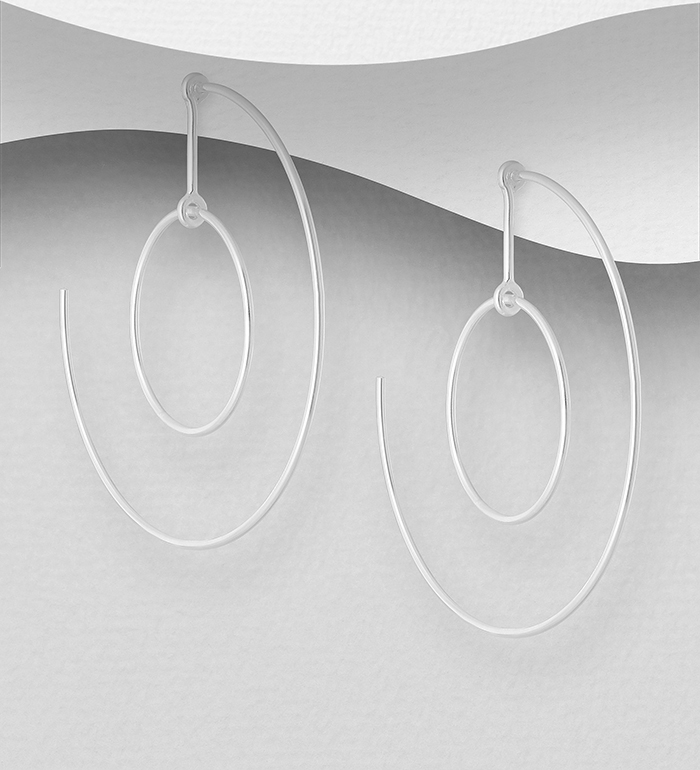 Wholesale 925 Sterling Silver Circle Push-Back Earrings - SKU #1063-2753