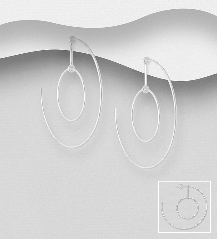 Wholesale 925 Sterling Silver Circle Push-Back Earrings - SKU #1063-2753