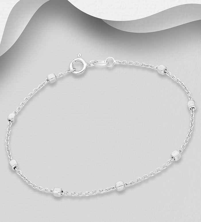 Italian Delight - Wholesale 925 Sterling Silver Box Bracelet, 2.5 mm Wide. Made in Italy. - SKU #706-31392